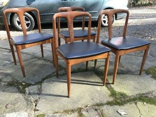 Four Danish Teak Chairs by Johannes Andersen mid century modern Julienne design 2