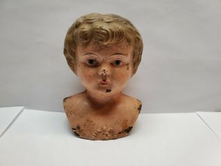 Antique Minerva Tin Doll Head Made In Germany 3 1/2 In.