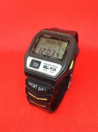 Rare Vintage Casio Bp - 120 Blood Pressure Sensor Digital Watch