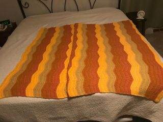 True Vintage Handmade Blanket Throw Afghan Crochet Knitted 80x53