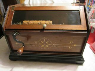 Antique 1887 Concert Roller Organ Hand Crank Victorian Music Box With 32 Rollers