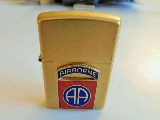 2004 Vintage Brass Zippo W/ 82nd Airborne Division Insignia - " Aa "