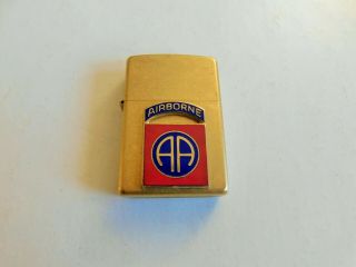 2004 VINTAGE BRASS ZIPPO W/ 82ND AIRBORNE DIVISION INSIGNIA - 