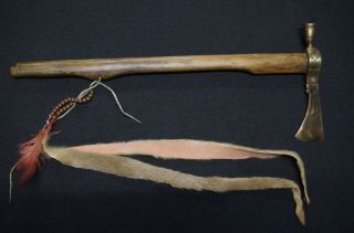 Pipe Tomahawk With Brass Blade - Lakota Sioux Tribe - Early 20th C.