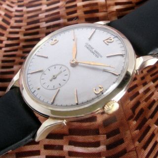 Mens 1950s Ulysse Nardin Chronometer 14k Solid Gold Vintage 17j Swiss Watch