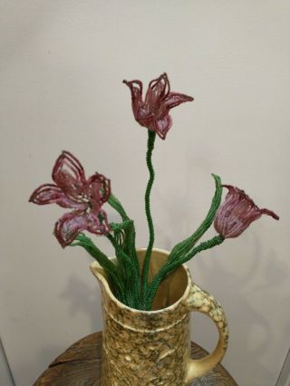 Vintage Beaded Flower Stem - Tulip