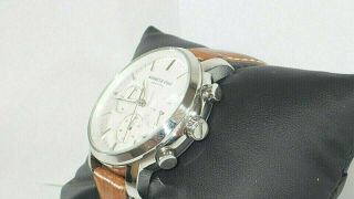 Kenneth Cole Men ' s KC50885001 Chronograph White Dial Watch w/ Tan Leather Band 3