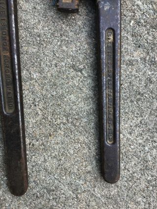 2 Vintage TRIMO Pipe Wrenchs 18 