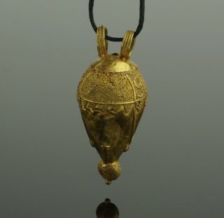 Large Ancient Roman Gold Amphora Pendant - Circa 2nd Century Ad