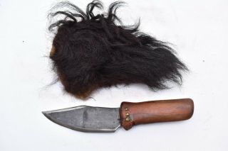 Antique Native American Plains Indian Dagger Knife Weapon Buffalo Hide Scabbard