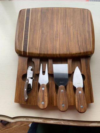 Vintage Legacy By Picnic Mach Agony Time Cheese Board,  With Tools,  Vine Opener