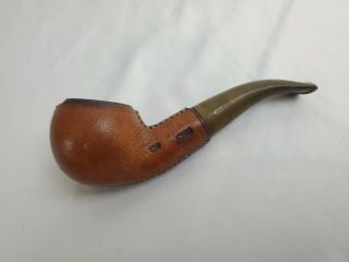 Kiko 139 Tangyanika Meerschaum Lined Leather Wrapped African Tobacco Pipe C - 015
