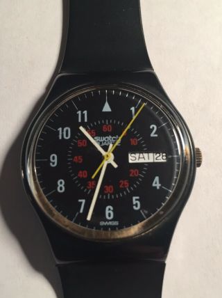 1985 Vintage Swatch Watch Gb705 Nicholson Great Cond