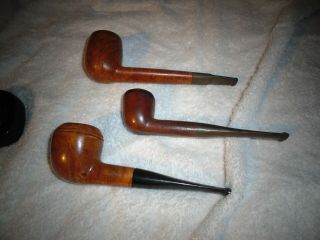 3 Vintage Briar Wood Smoking Tobacco Pipe London