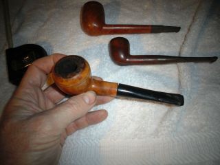 3 Vintage Briar Wood Smoking Tobacco Pipe LONDON 2