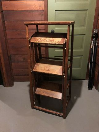 Early 20th Century American Metamorphic Library Ladder Steps