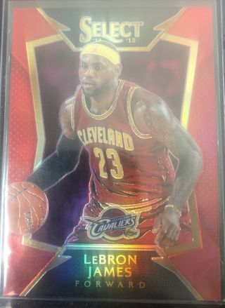 2014 - 15 Panini Select Lebron James Red Prizm Refractor Serial Numbered 001/149