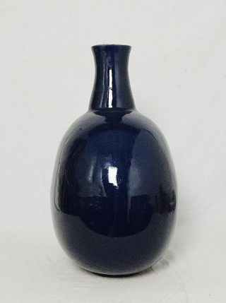 Chinese Monochrome Blue Glaze Porcelain Vase With Mark M3007 3