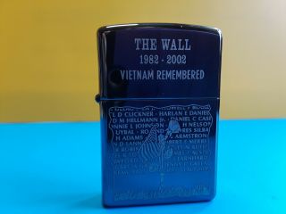 The Wall 1982 - 2002 Vietnam Remembered Zippo Lighter 3