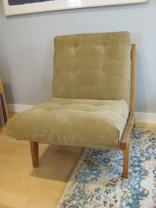 Vintage Hans Wegner Getama Ge - 370 Low Back Lounge Chair Oak Finish