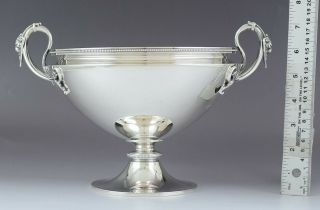 Antique 1871 Gorham Sterling Silver Centerpiece Bowl w/ Lion ' s Heads Designs 3