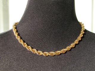 Vtg Hattie Carnegie Gold Tone Necklace - Heavy 19 " Chain - With Hang Tag