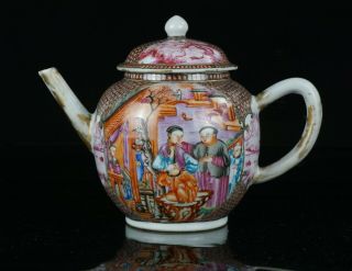 Large Antique Chinese Famille Rose Porcelain Teapot Qianlong 18th C Qing