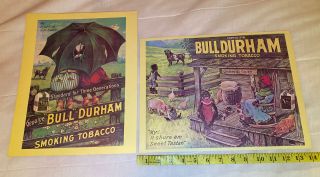 Vintage Bull Durham Smoking Tobacco Poster Black Americana Set 2