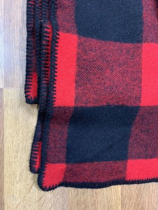 Vtg Marlboro Country Store Plaid Wool Blanket Red And Black 3