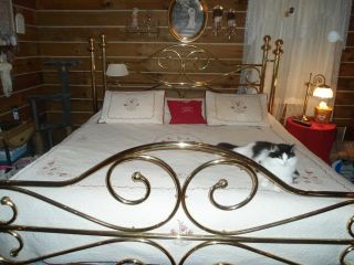solid brass bed king size - CAN DELIVER IN STATE OF OHIO FOR ADDITIONAL FEE 3