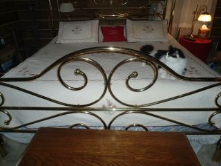 solid brass bed king size - CAN DELIVER IN STATE OF OHIO FOR ADDITIONAL FEE 5