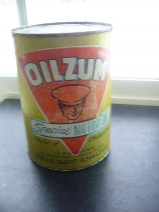 Empty Vintage Oilzum Motor Oil Can 1 qt.  - SAE 10W - 40 2
