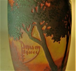 Gorgeous Signed DAUM NANCY Scenic Cameo Art Nouveau Glass Vase c.  1900 antique 4