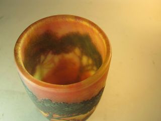 Gorgeous Signed DAUM NANCY Scenic Cameo Art Nouveau Glass Vase c.  1900 antique 6
