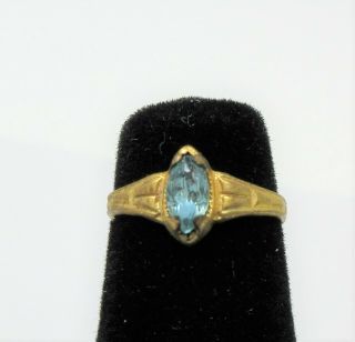 Vintage Baby Infant Child Ring Blue March Birthstone Marked Arrow With U Uncas