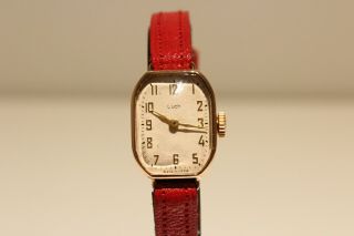 Vintage Rare Early Ussr Russia Gold Plated Mechanical Ladies Watch " Luch "