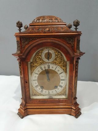 Antique Bur Walnut And Brass Mount Lenzkirch Bracket Clock