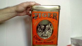 Vintage Tiger Chewing Tobacco Tin J.  Chein & Co.  U.  S.  A.