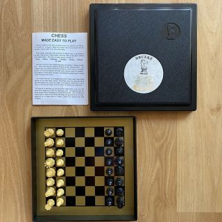 Vintage Drueke Magnetic Chess Set - Black Travel Case W Instructions Complete