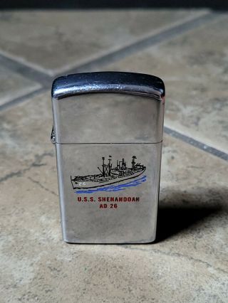 Vintage 1972? Zippo Slim Lighter,  U.  S.  S.  Shenandoah Ad 26