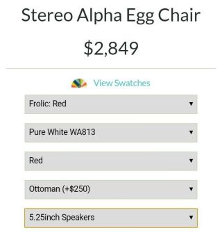 Lee West Alpha Chamber Egg Pod Stereo Chair w/ Stool 5