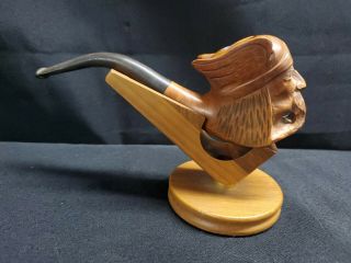 Vintage Tobacco Pipe Tobacciana Viking Hand Carved Made In France - Looks