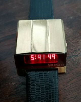 Vintage Bulova Digital Mens Wristwatch 1970 