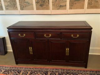 Vintage George Zee Chinese Rosewood Sideboard Buffet China Cabinet - We Ship