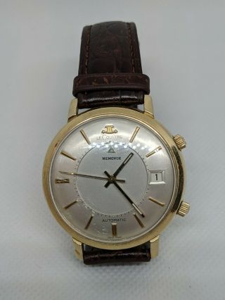 Vintage Lecoultre Memovox Wrist Watch - 10 K Gold Filled - 38 Mm Size