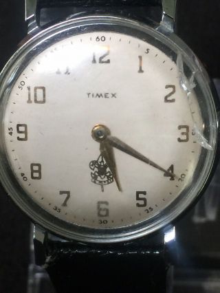 Timex Vintage 35mm Case White Face Gold Dail,  Crake On The Glass