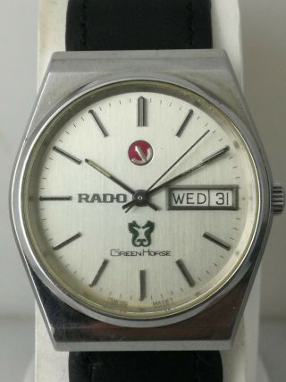 Vintage Rado Green Horse Automatic Day Date Wrist Watch 2