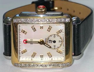 Michele Womens Deco Two Tone Diamond Watch
