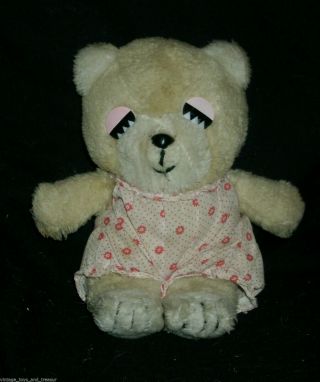 10 " Vintage Baby Creme Teddy Bear Musical Wind Up Stuffed Animal Plush Union Toy