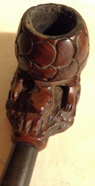 Tortoise Turtle Imported Briar Pipe Marxman Hand Carved Usa 5 3/4 In.  Long